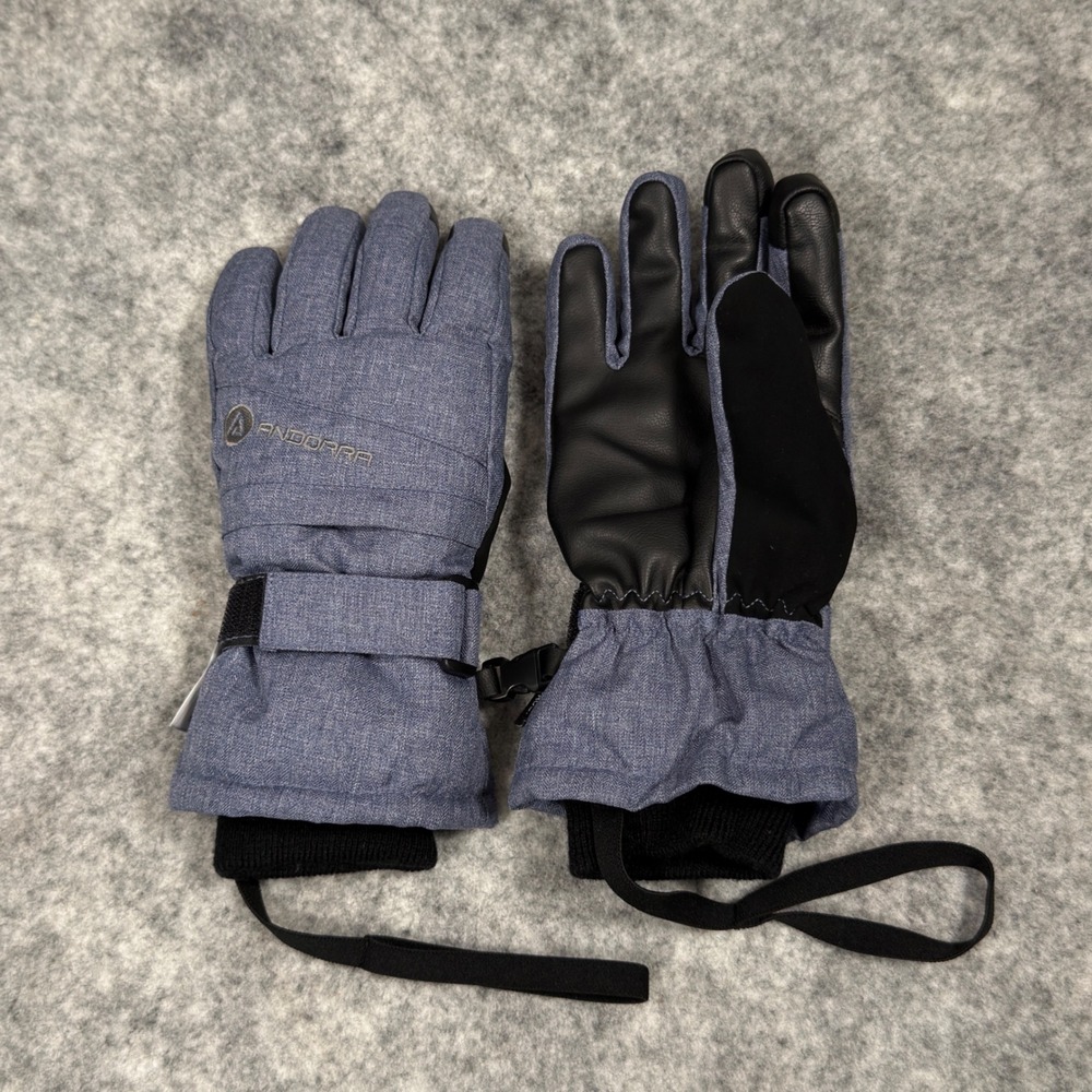 Andorra Waterproof Ski Gloves 3M Thinsulate Blue Heathered Winter Snowboard S